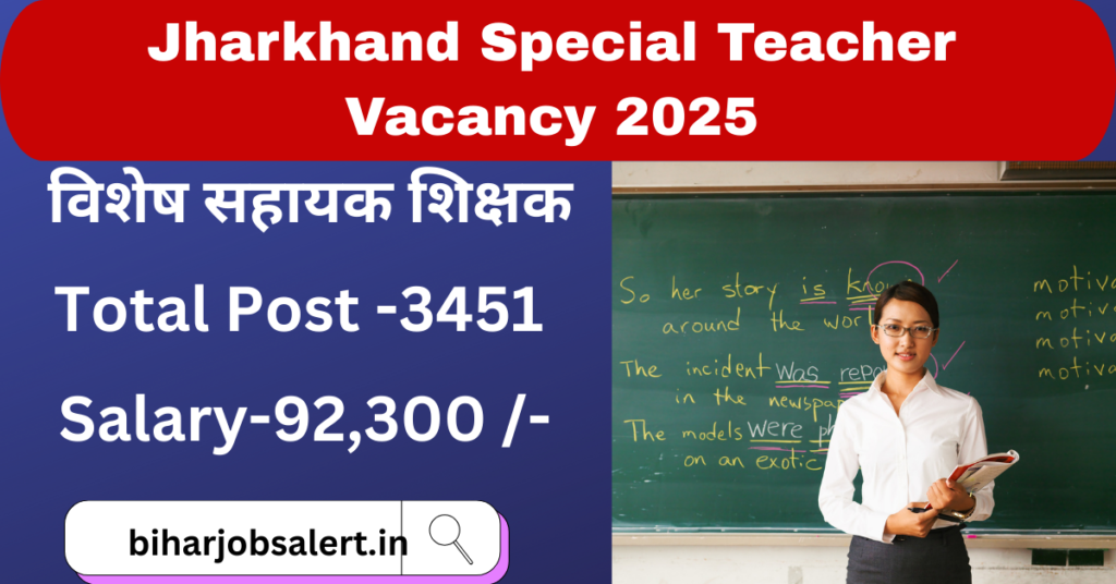 Jharkhand Special Teacher Vacancy 2025 | Check Eligibility, Age, Fees, Exam Pattern, Dates सहित जाने पूरी जानकारी।