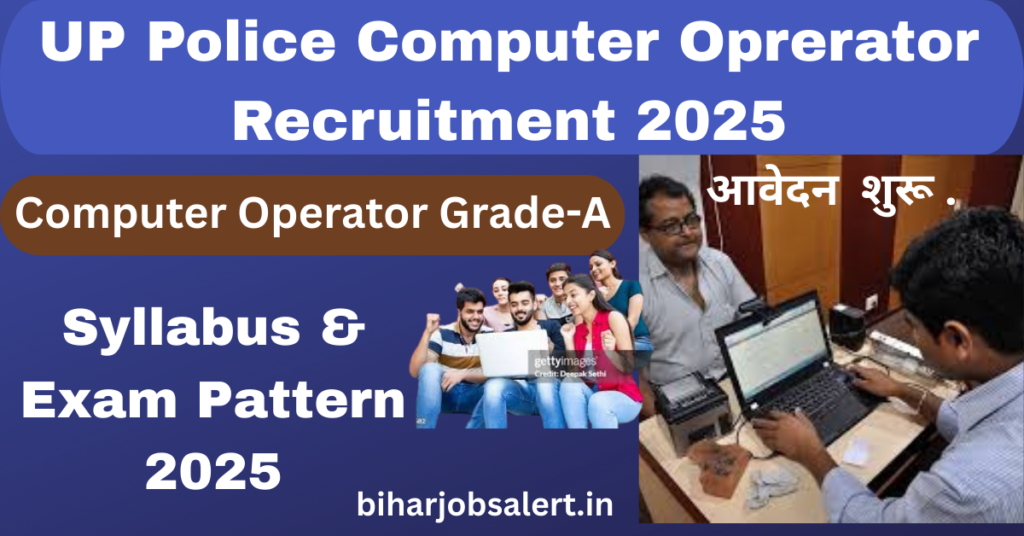 UP Police Computer Oprerator Recruitment 2025| Eligibility, Age, Fees, Exam Pattern, Dates सहित जाने पूरी जानकारी।