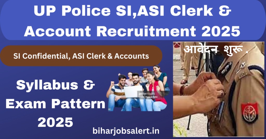 UP Police SI,ASI Clerk & Account Recruitment 2025| Eligibility, Age, Fees, Exam Pattern, Dates सहित जाने पूरी जानकारी।